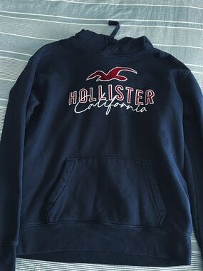 Hollister Navy Pullover Crewneck with Red Logo